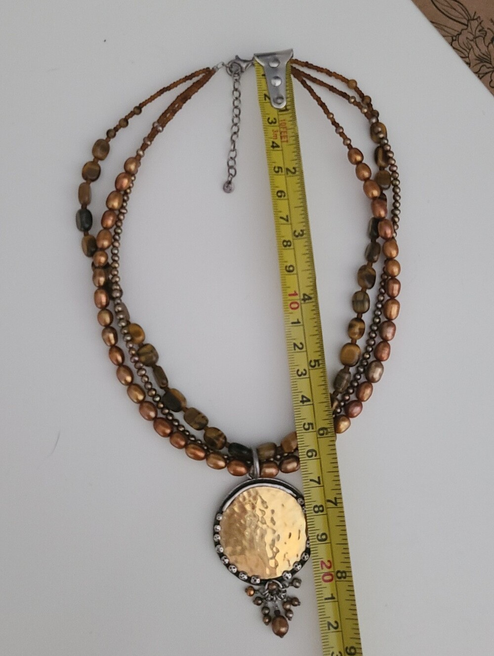 Silpada Tiger's Eye and Bronze Pearl multi-strand necklace N1838 - Picture 5 of 5
